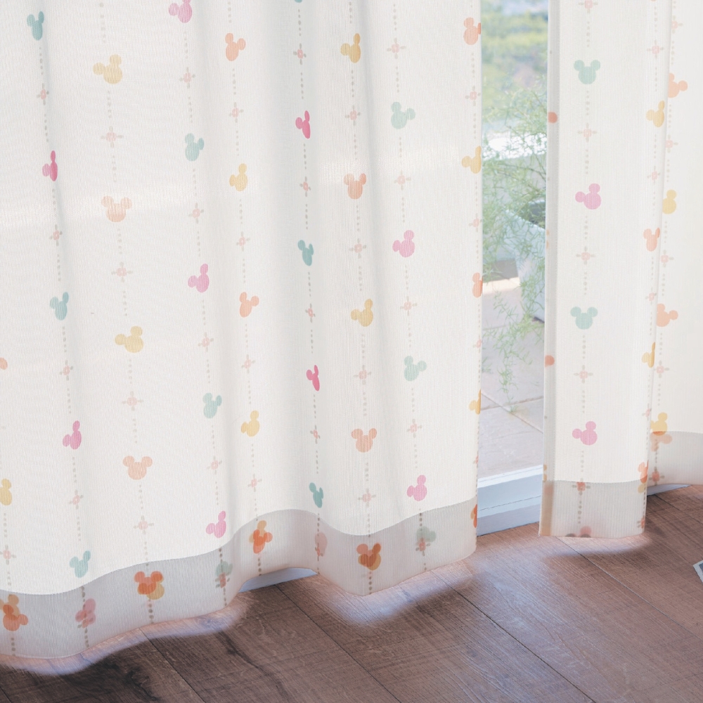 UVカット・遮熱・遮像レースカーテン「ミッキーモチーフ」 <2枚組><1枚>(ディズニー/Disney) UVカット・遮熱・遮像レースカーテン「ミッキーモチーフ」 <2枚組><1枚>(ディズニー/Disney)