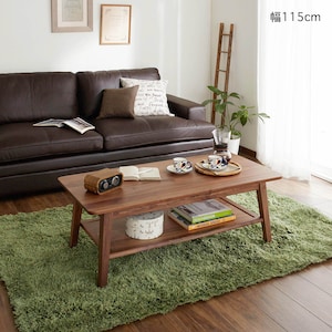 【ベルメゾン】天然木の引出し付きリビングローテーブル