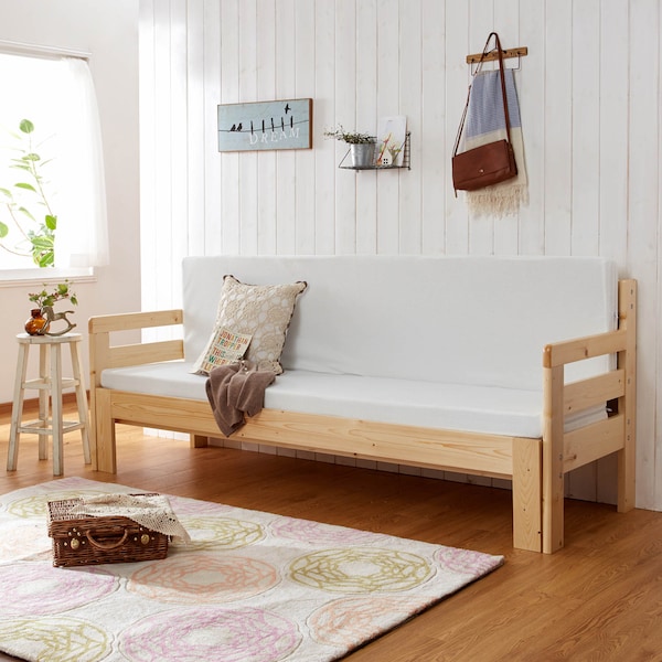 【ベルメゾン】天然木のすのこソファーベッド