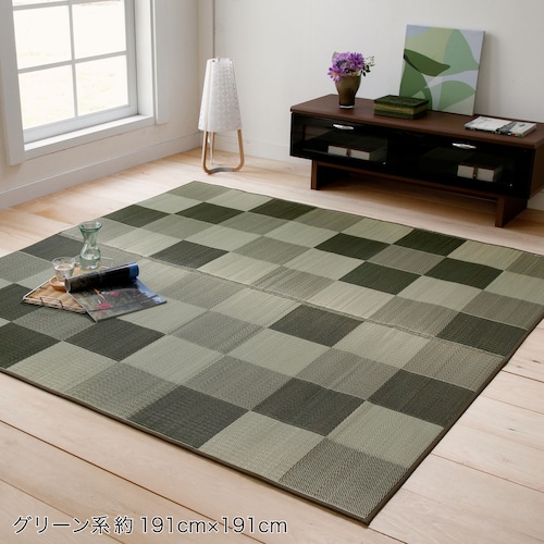［日本製］色が選べるウレタン入りい草ラグ
