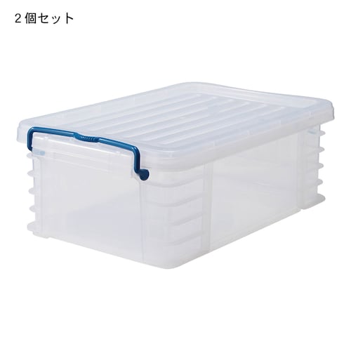頑丈収納ケース２個セット ＜幅３７×奥行き５５×高さ２０ｃｍ＞