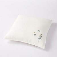 ホワイト(刺繍)／座布団カバー・同色2枚セット