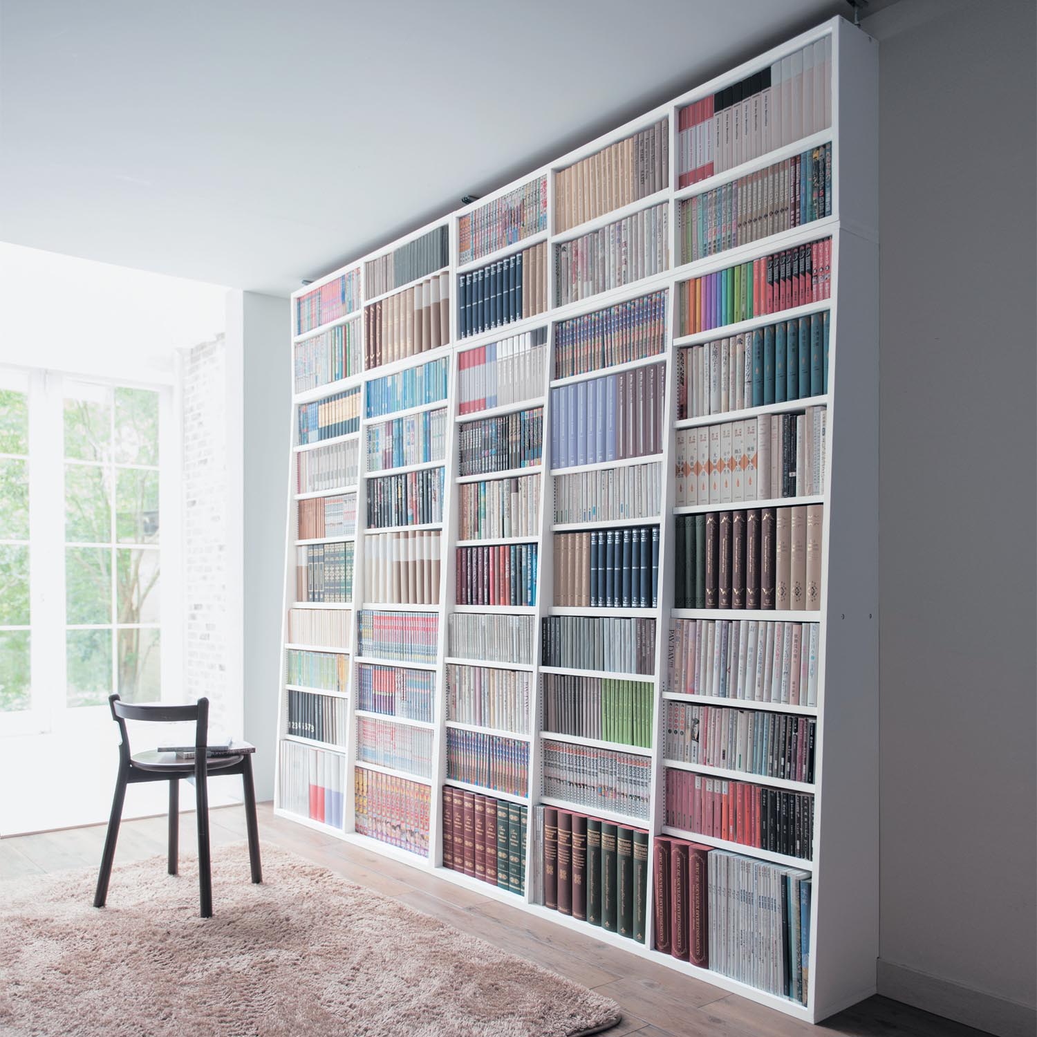 突っ張り上置き付き1cmピッチ本棚 <奥行28cm> 突っ張り上置き付き1cmピッチ本棚 <奥行28cm>