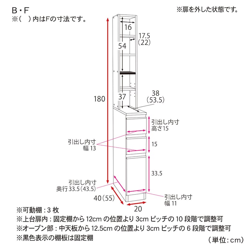 B・F　幅20cm