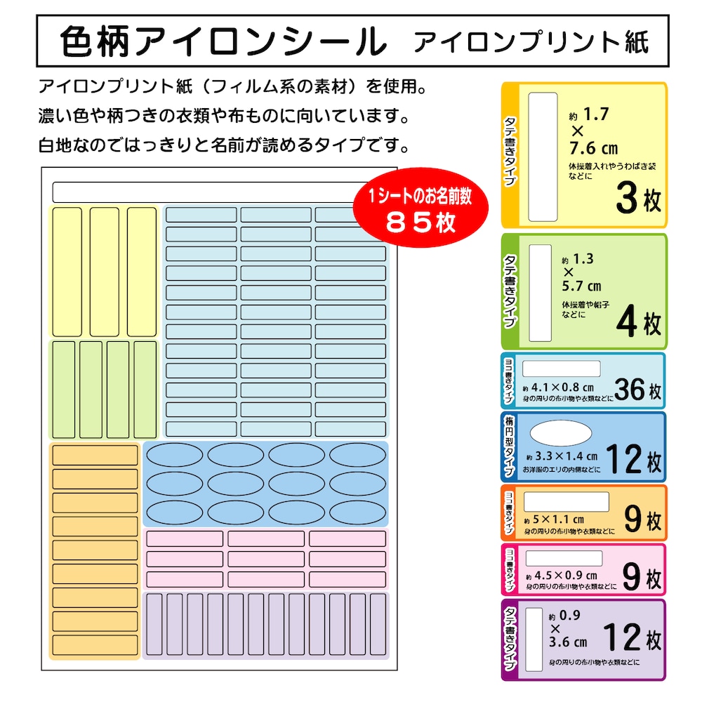 アイロン＆ネームシールセット