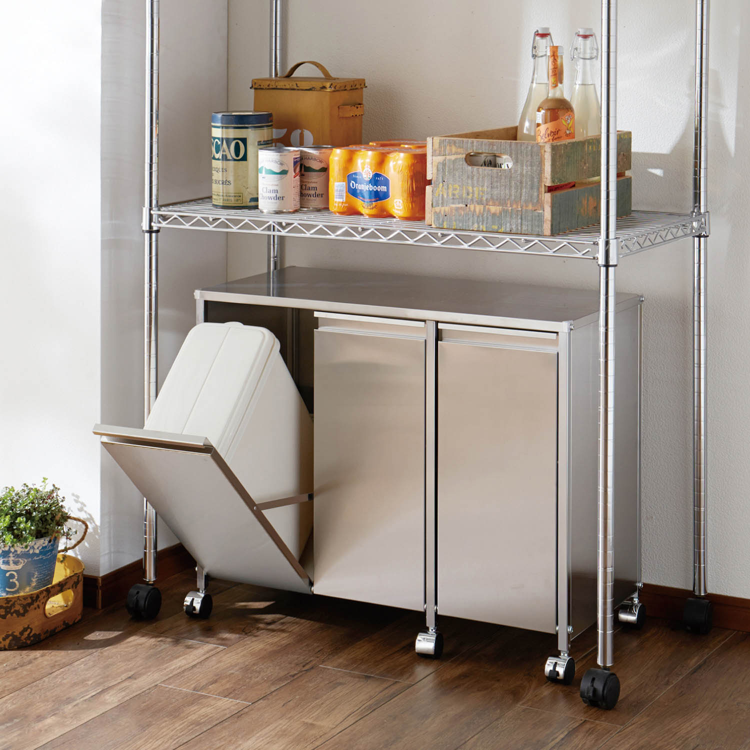 【フレームズアンドサンズ/FRAMES & SONS】ステンレス分別ダストボックス 【リビングゴミ箱】