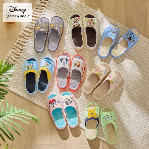 キュートなデザインで足元快適！涼感コンフォートメッシュスリッパ（選べるキャラクター） 【夏スリッパ】