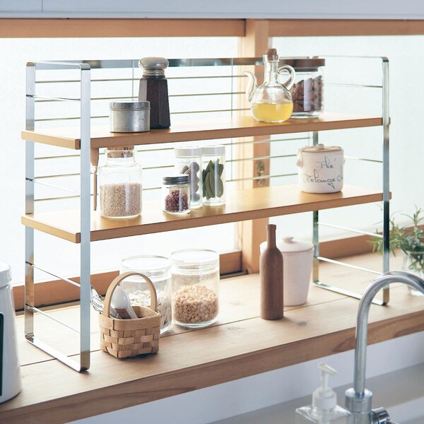 【ベルメゾン】木棚の出窓シェルフ[日本製]