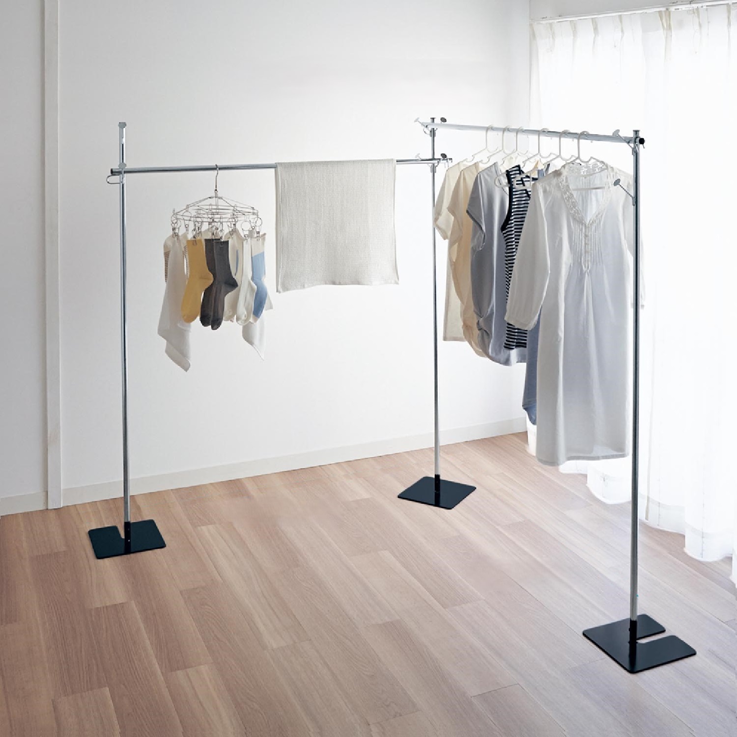 【ベルメゾン】物干しポールハンガー 【室内物干し】