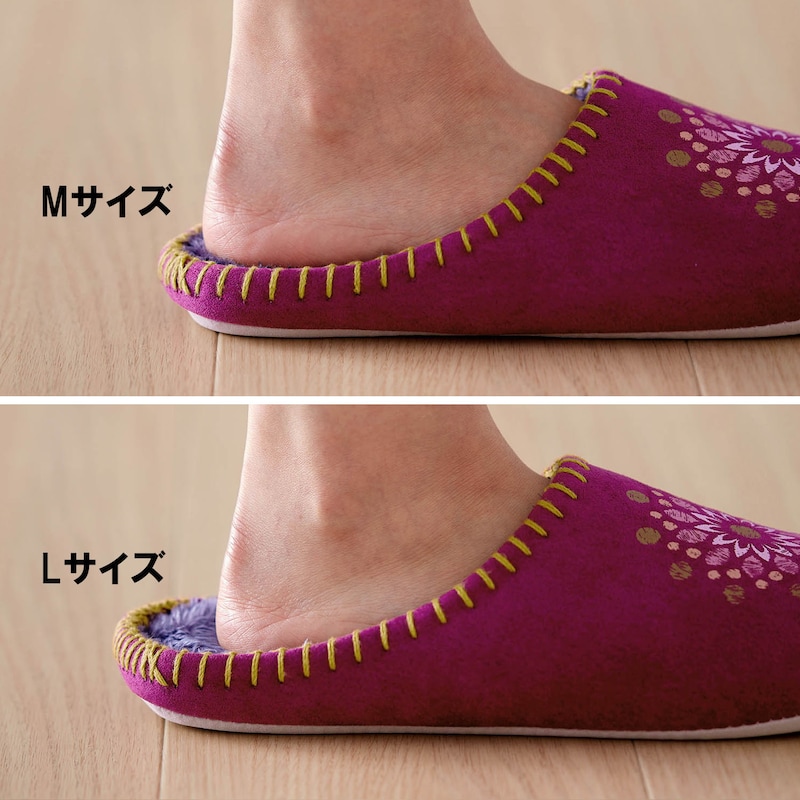 23.5㎝の方が、Mサイズ、Lサイズを履いた場合の比較