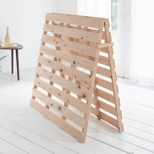 【ベルメゾン】スタンド式ひのきの折りたたみすのこベッド