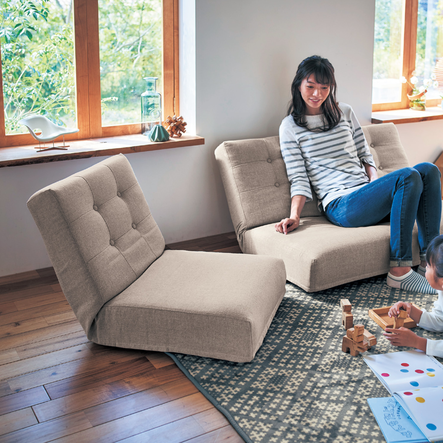 【ベルメゾン】低反発のシンプルリクライニング座椅子 【ベルメゾン】低反発のシンプルリクライニング座椅子