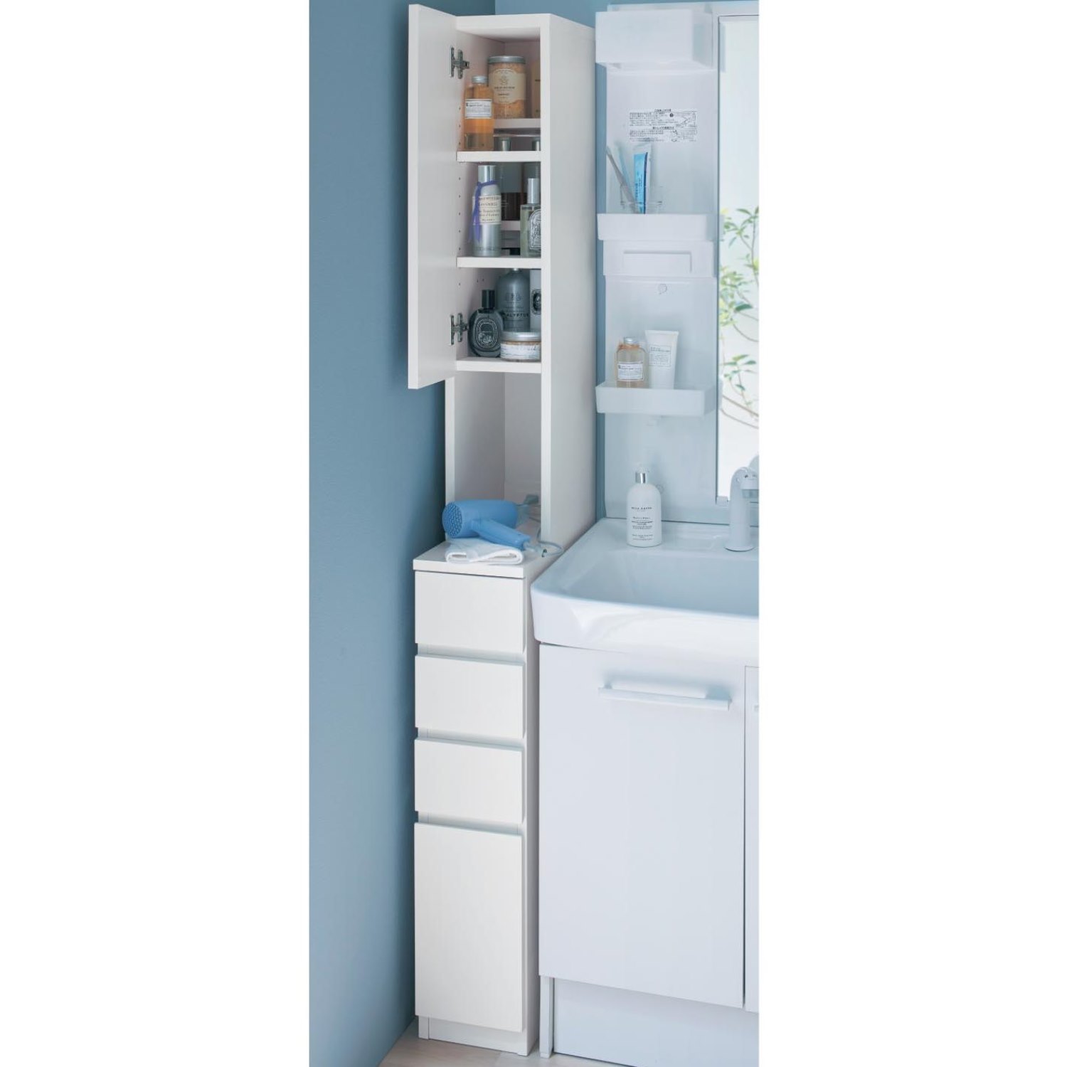 幅4サイズから選べるダブル棚板サニタリーラック 幅4サイズから選べるダブル棚板サニタリーラック