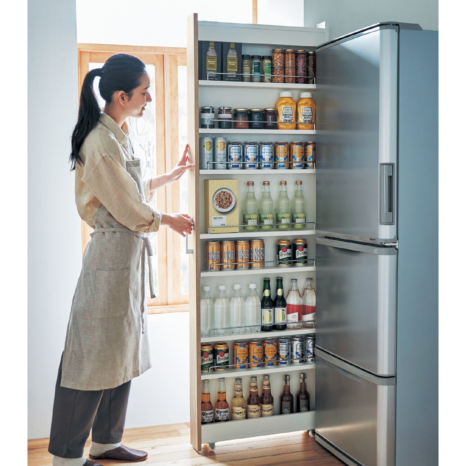 【ベルメゾン】【大型商品送料無料】 リバーシブルキッチン隙間ワゴン