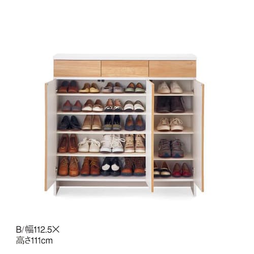 【在庫限りのお買得】 大容量のシューズボックス <幅75／幅112cm＞