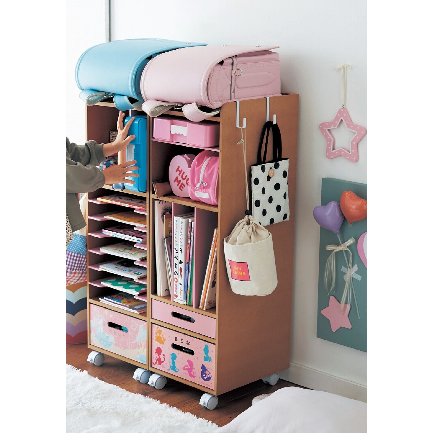 【ディズニー/Disney】自分で収納ラック 【名入れ対応】(選べるキャラクター)