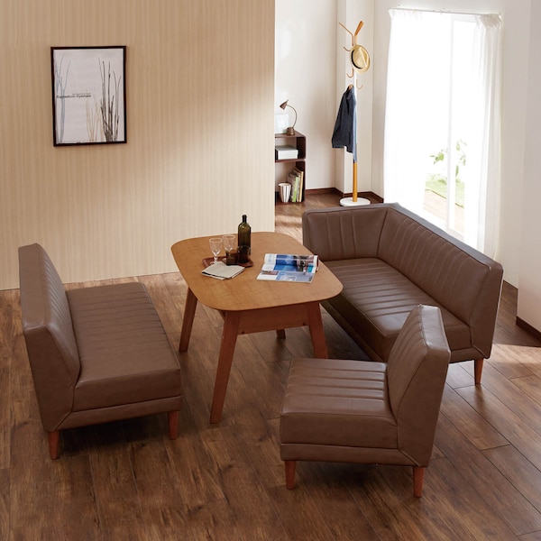 【ベルメゾン】【生地オーダー】ダイニングソファー 【合皮5色から選べる】