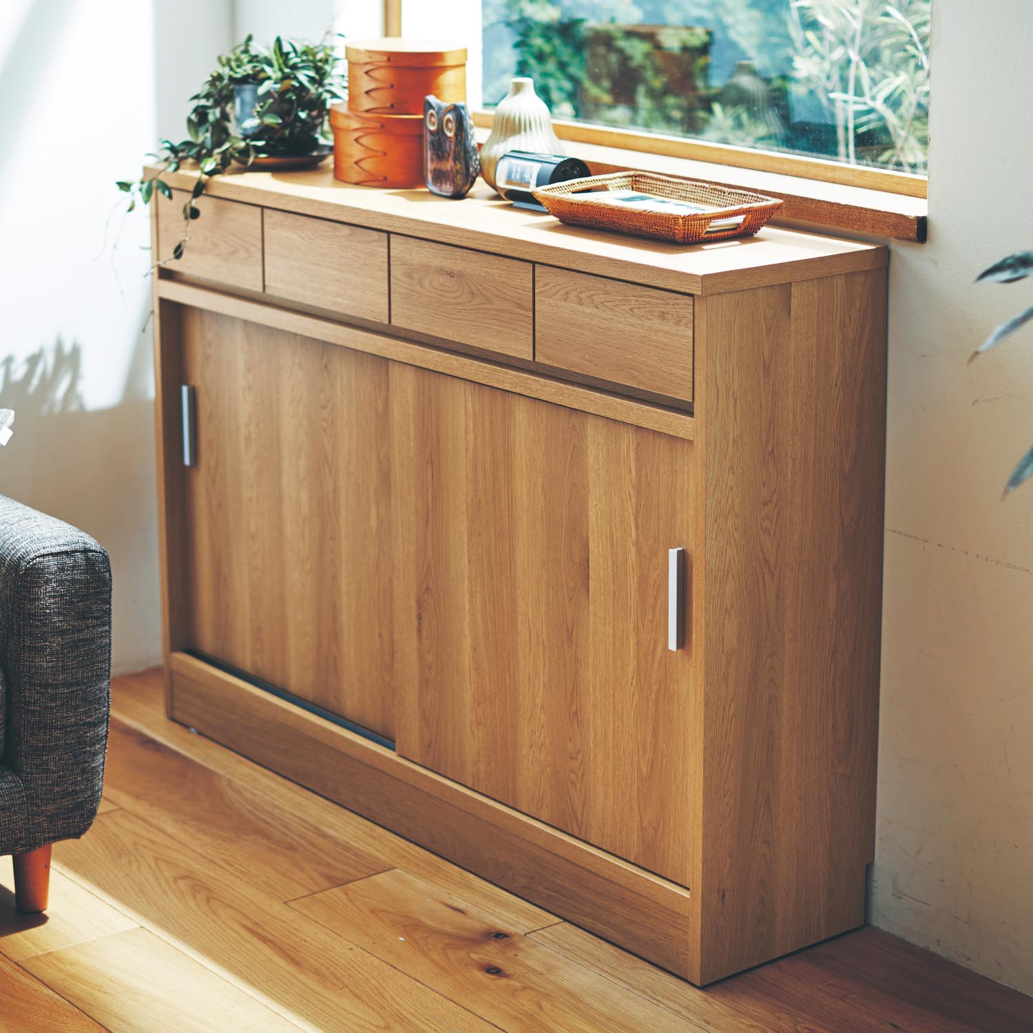 【ベルメゾン】奥行が選べる引戸キャビネット[日本製]