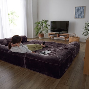 テレビを囲むように置くと家族みんなで鑑賞できる