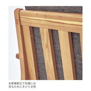 組立品のため、背もたれ部分にネジが両側それぞれ2か所見えます。
