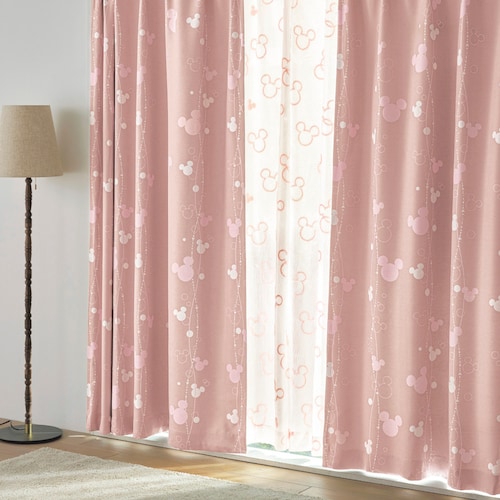 このさりげなさが絶妙。遮光カーテン「ミッキーモチーフ」 ＜2枚組＞＜1枚＞（ディズニー/Disney）