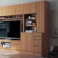 ナチュラル／Ｆ・家電収納、B・右開き・幅30cm　※テレビ台は別ページにて販売
