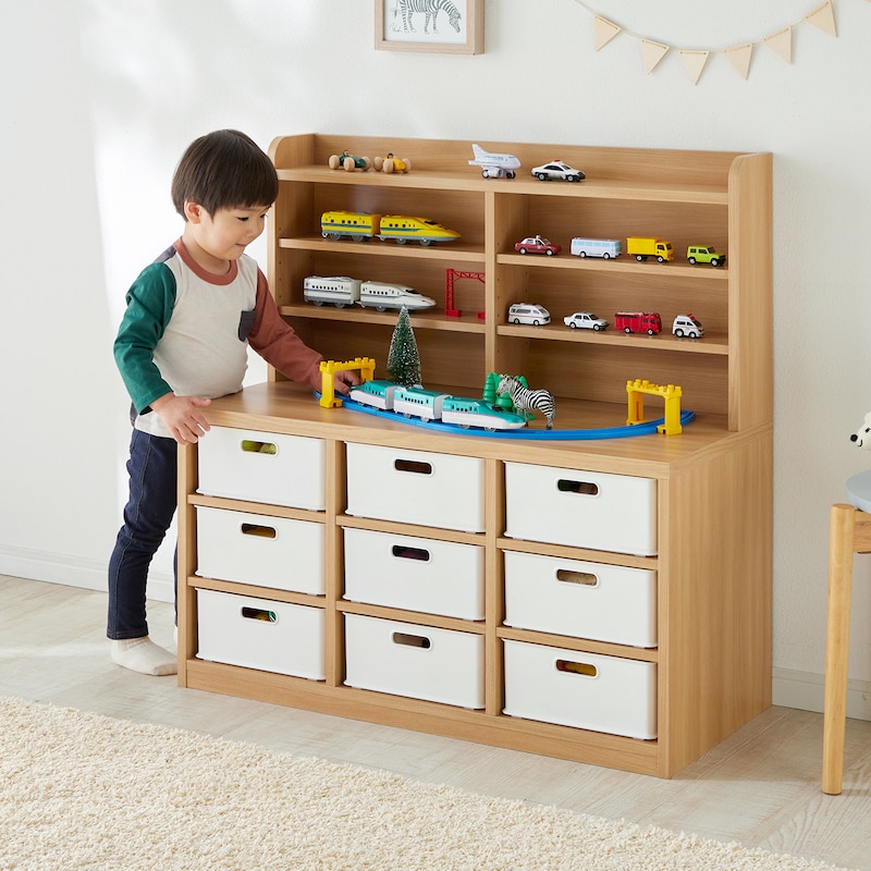 天板の上で遊べる高さ　ナチュラル(新カラー)／Ｄ　※キッズモデル身長93cm