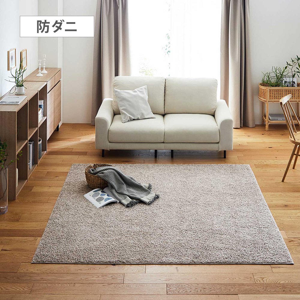 【BELLE MAISON DAYS】洗える防ダニシャギーラグ[日本製]