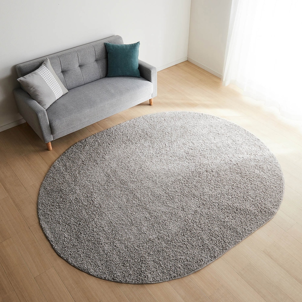 ライトグレー／約190×240cm（楕円）