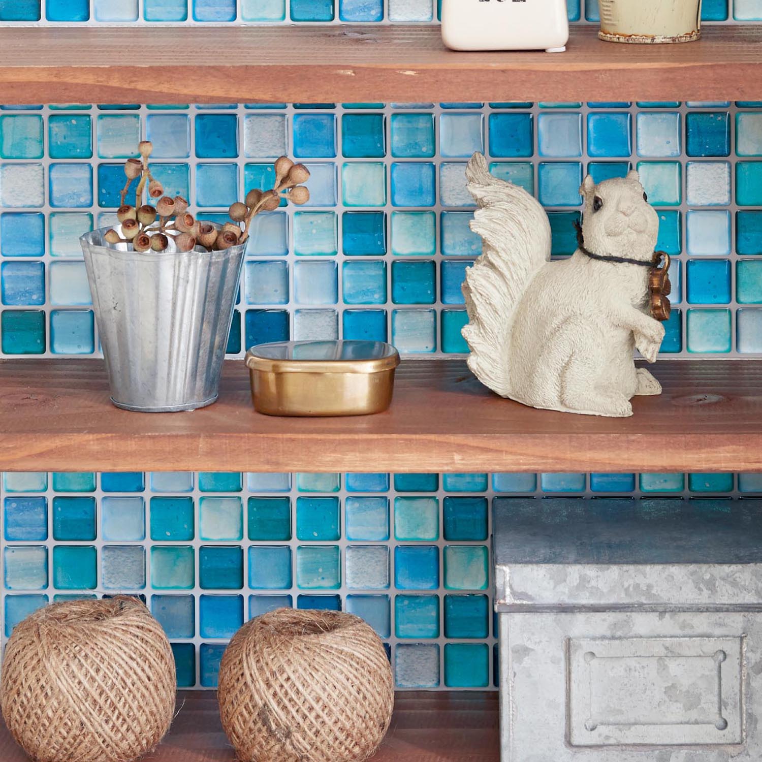 【ベルメゾン】水周りにも貼れる立体モザイクタイルシール2枚セット 【ベルメゾン】水周りにも貼れる立体モザイクタイルシール2枚セット