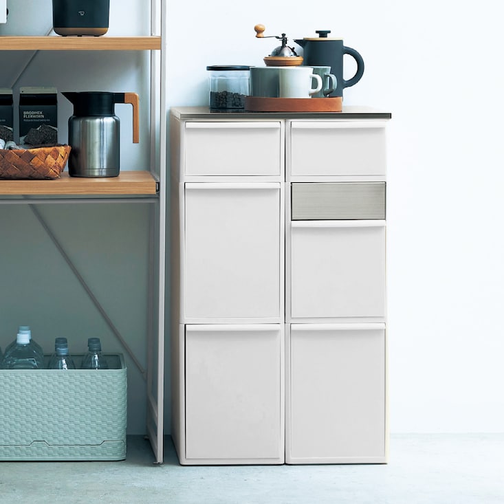 高さが揃う縦型分別ダストボックス［日本製］ ＜ノーマル／スイング扉＞