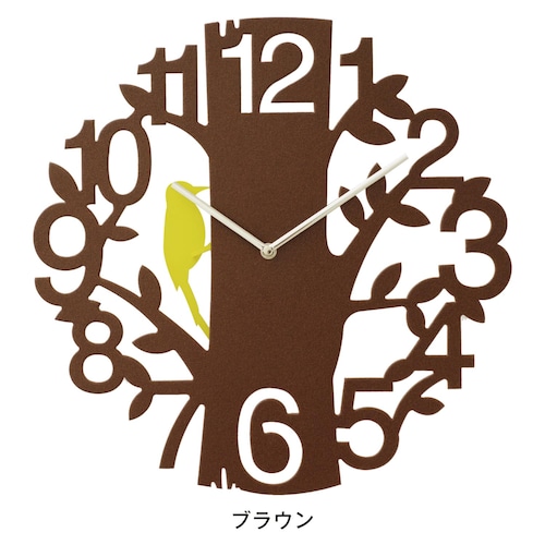 鳥が動く木の掛け時計「Ｐｉｃｕｓ」＜直径約４１．５ｃｍ＞