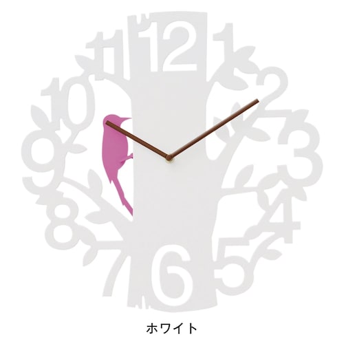 鳥が動く木の掛け時計「Ｐｉｃｕｓ」＜直径約４１．５ｃｍ＞