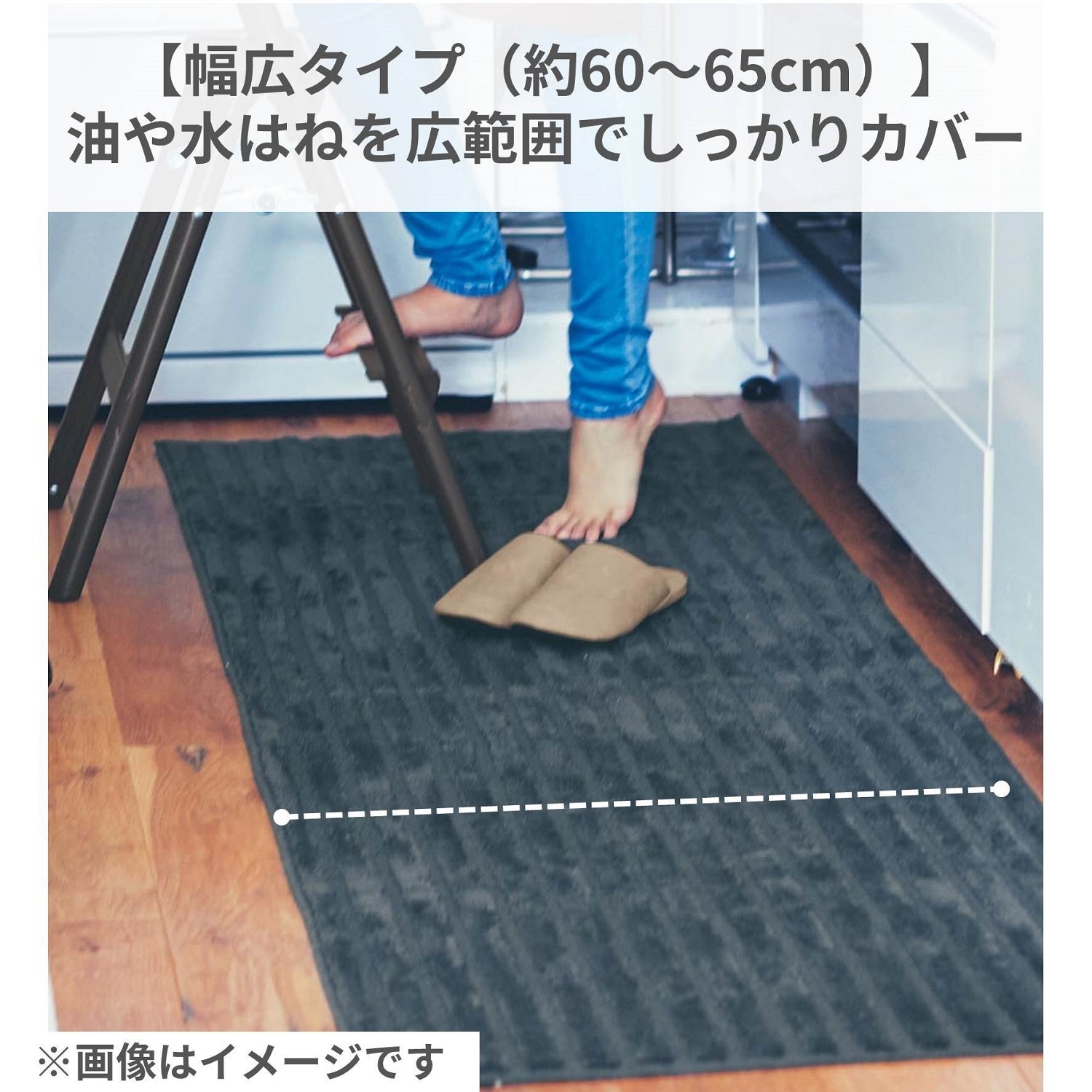 小さくたためて洗濯しやすいキッチンマット「優踏生」（キッチンマット