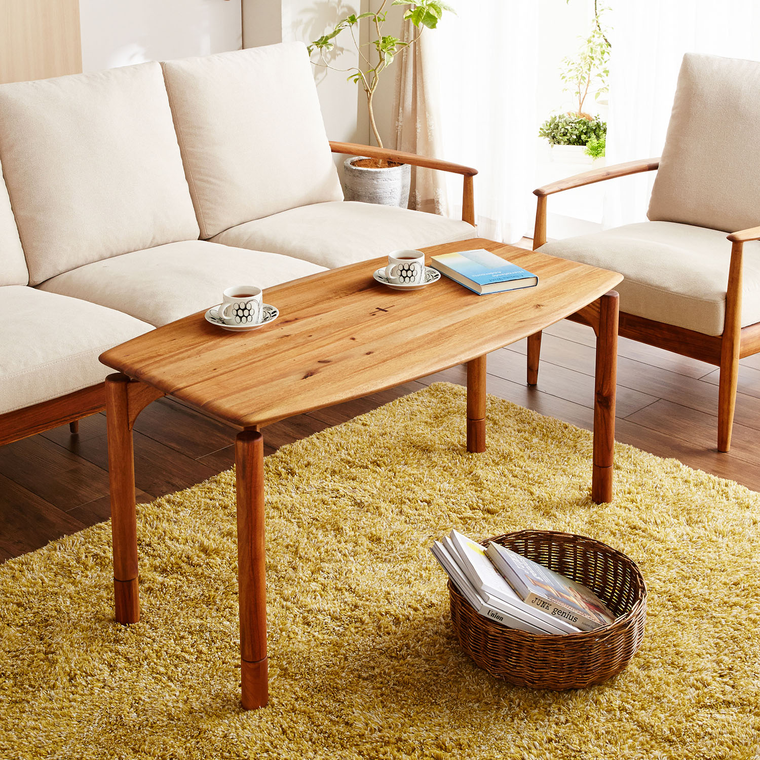 【エッダ/EDDA】高さ調節のできるリビングローテーブル 【エッダ/EDDA】高さ調節のできるリビングローテーブル