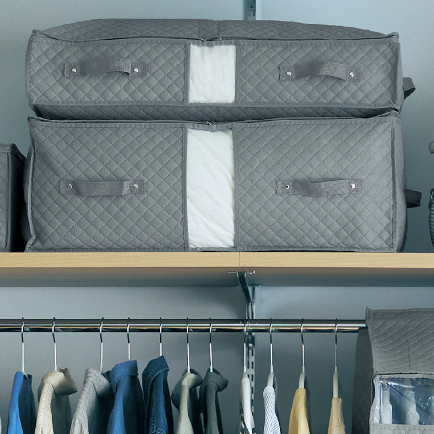 防ダニ・防カビ・抗菌機能が3年続くクローゼットぴったり布団収納袋 【奥行約50cm】(BELLE MAISON DAYS)