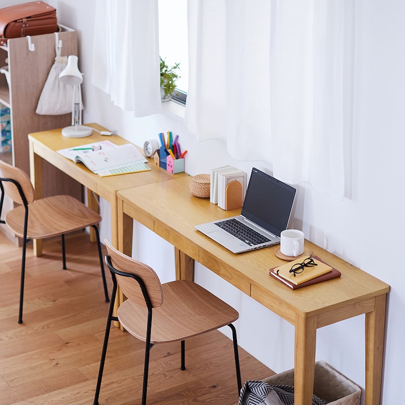 ナチュラル／B・D　2台を並べてお子さまの学習スペースとワークデスクに