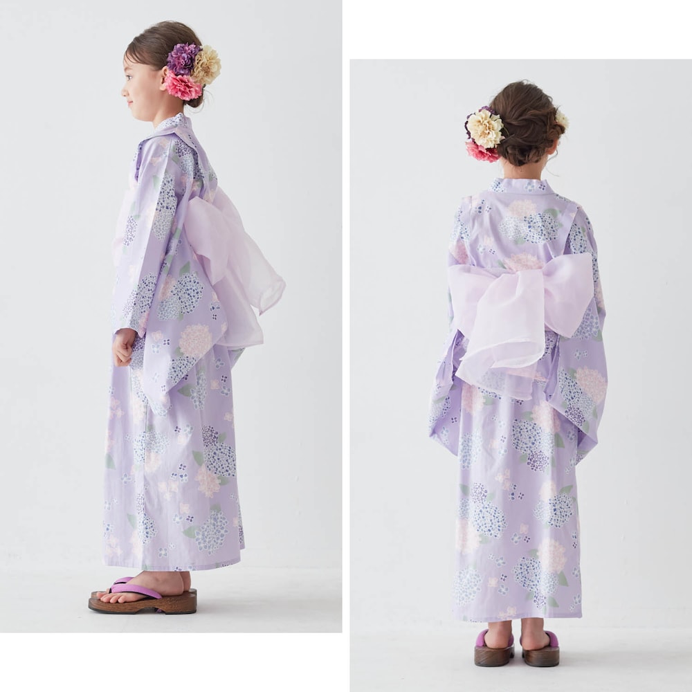 ラベンダー系／モデル身長127cm・130～140サイズ着用