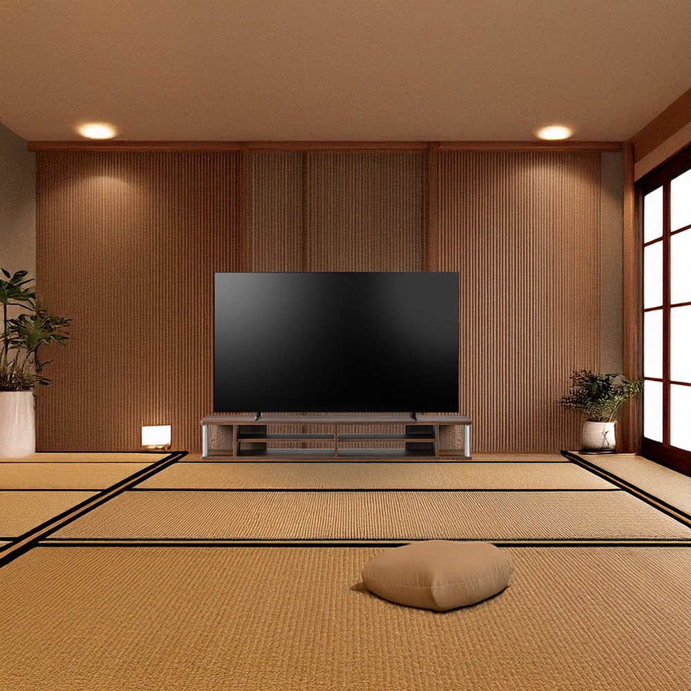 デッキが2台入るテレビ台上収納・デスク上ディスプレイモニター台