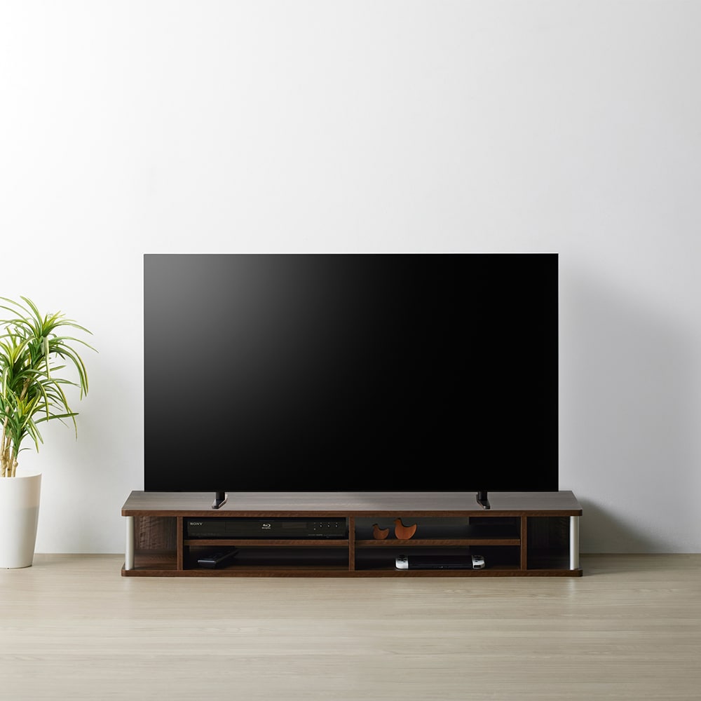 デッキが2台入るテレビ台上収納・デスク上ディスプレイモニター台