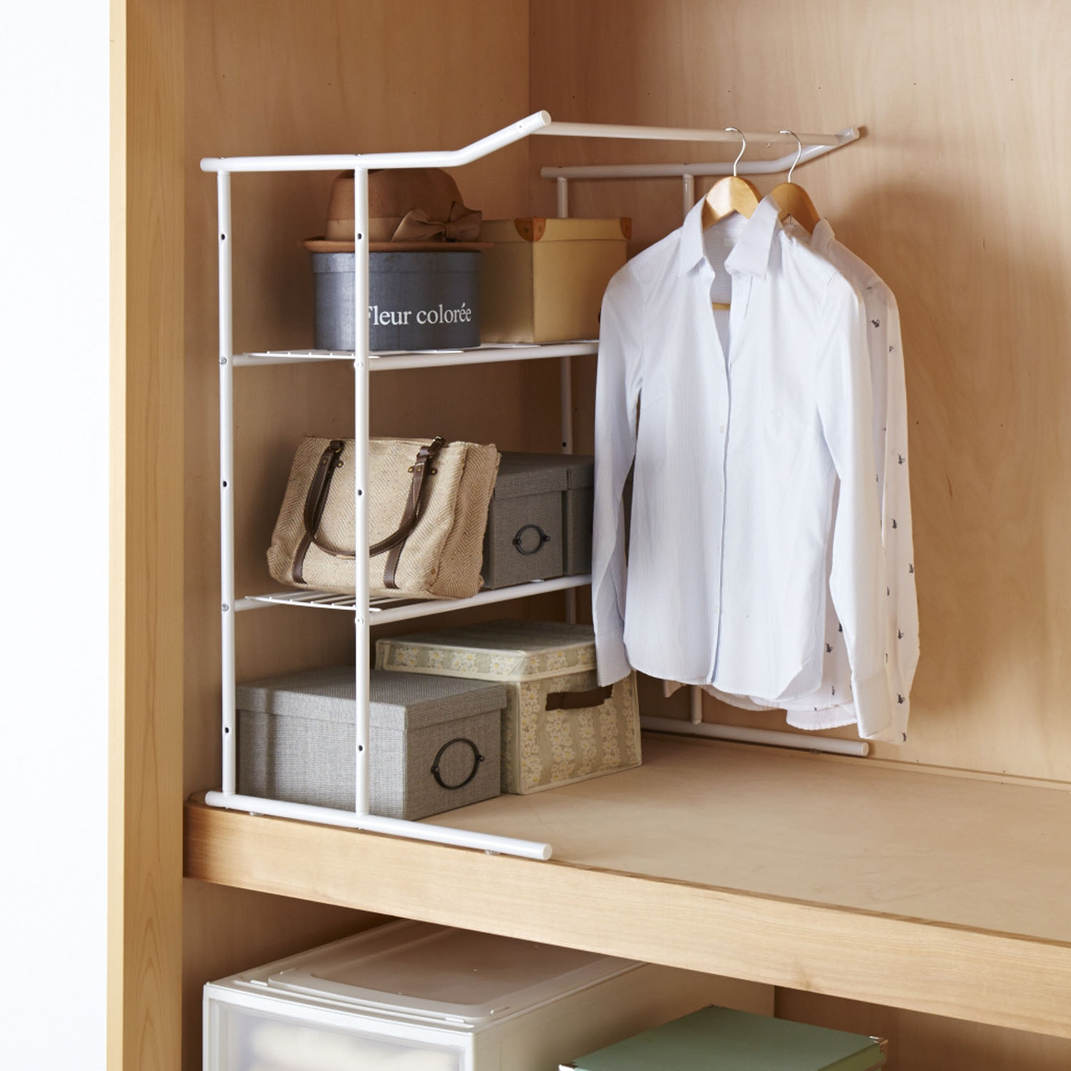 【ベルメゾン】押入れハンガー付きシェルフ 【ベルメゾン】押入れハンガー付きシェルフ