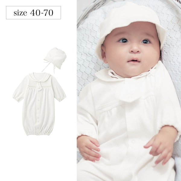 【ベルメゾン】フード付きネクタイデザインドレスオール 【ベビー服 新生児】