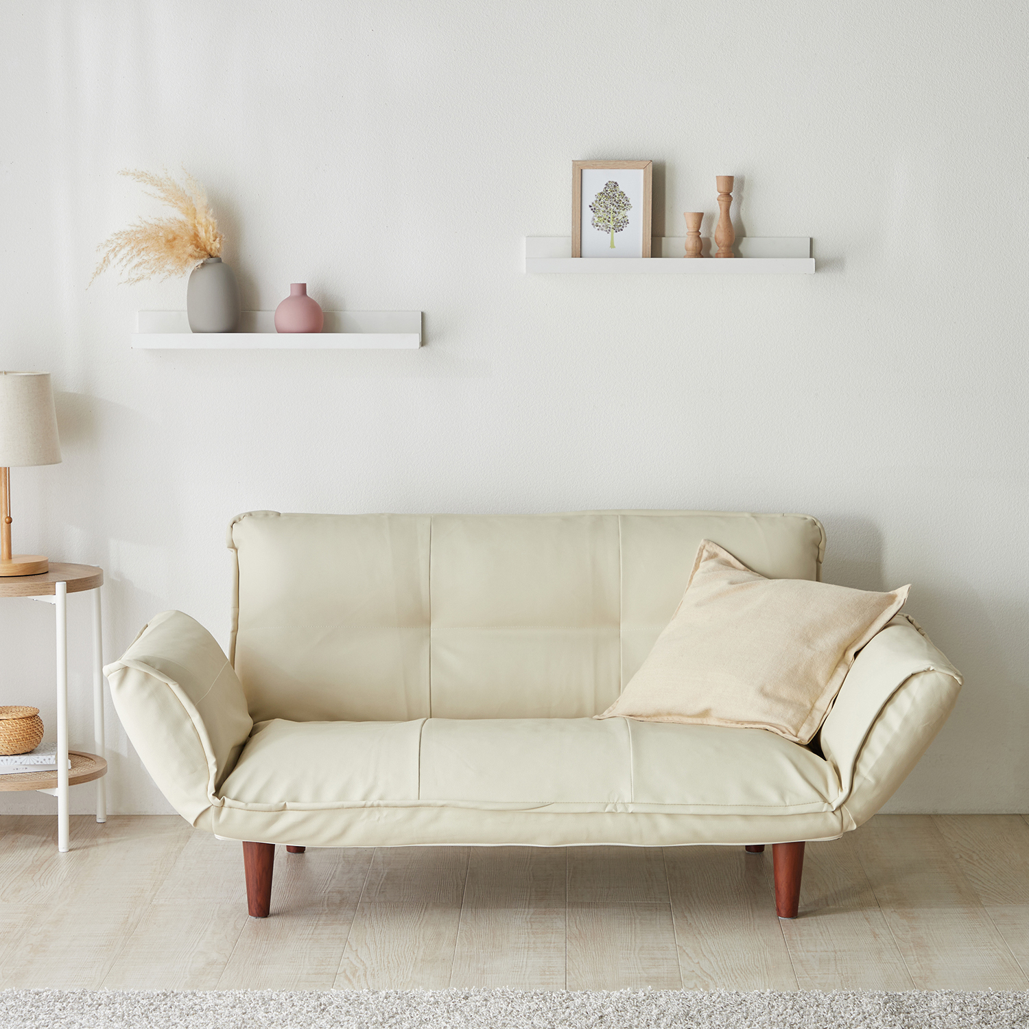 【ベルメゾン】合皮リクライニングカウチソファー