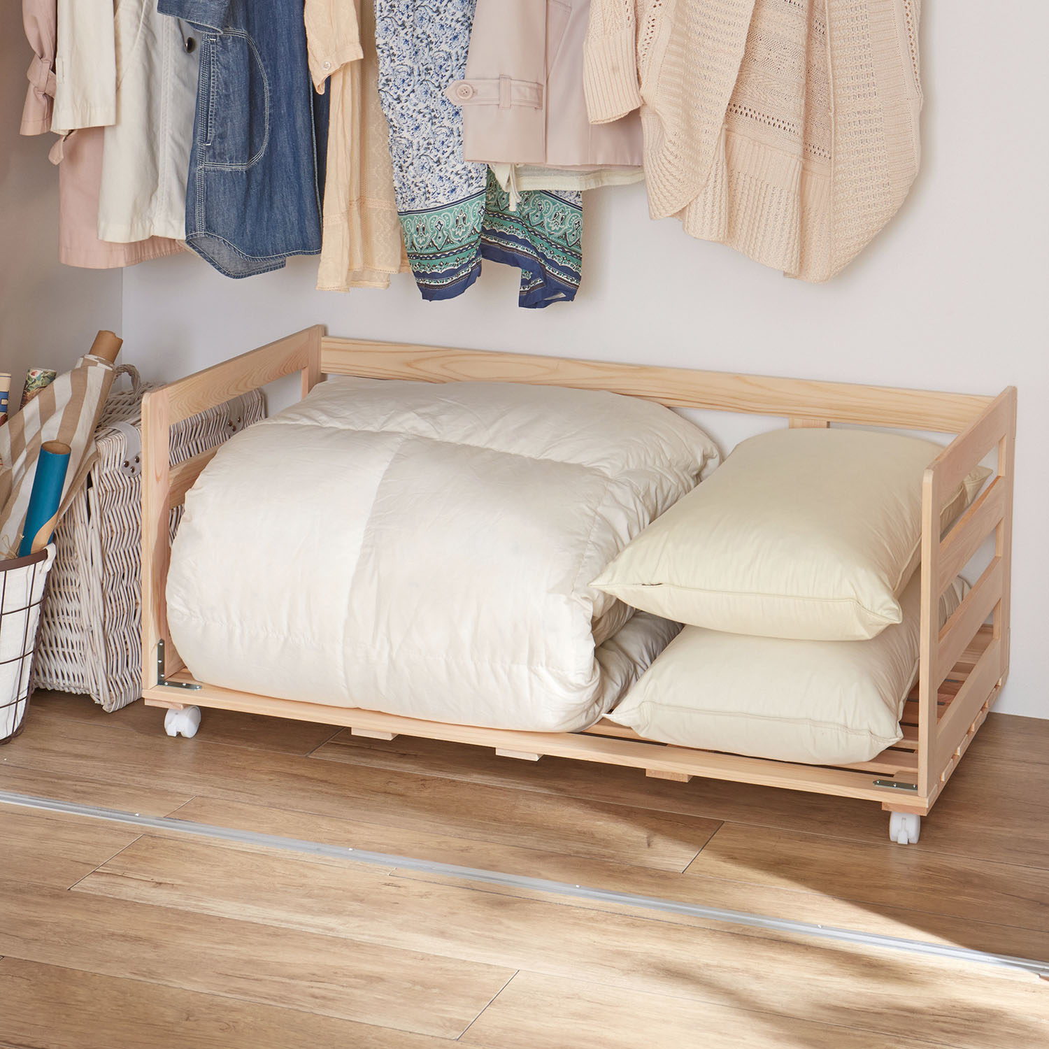 【ベルメゾン】クローゼット用国産ひのき収納ワゴン 【ベルメゾン】クローゼット用国産ひのき収納ワゴン