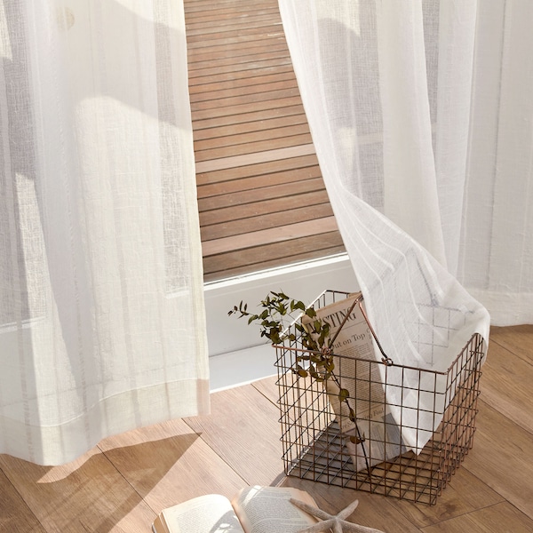 【ベルメゾン】【オーダー】 しぼの効いたトルコ製生地のボイルカーテン