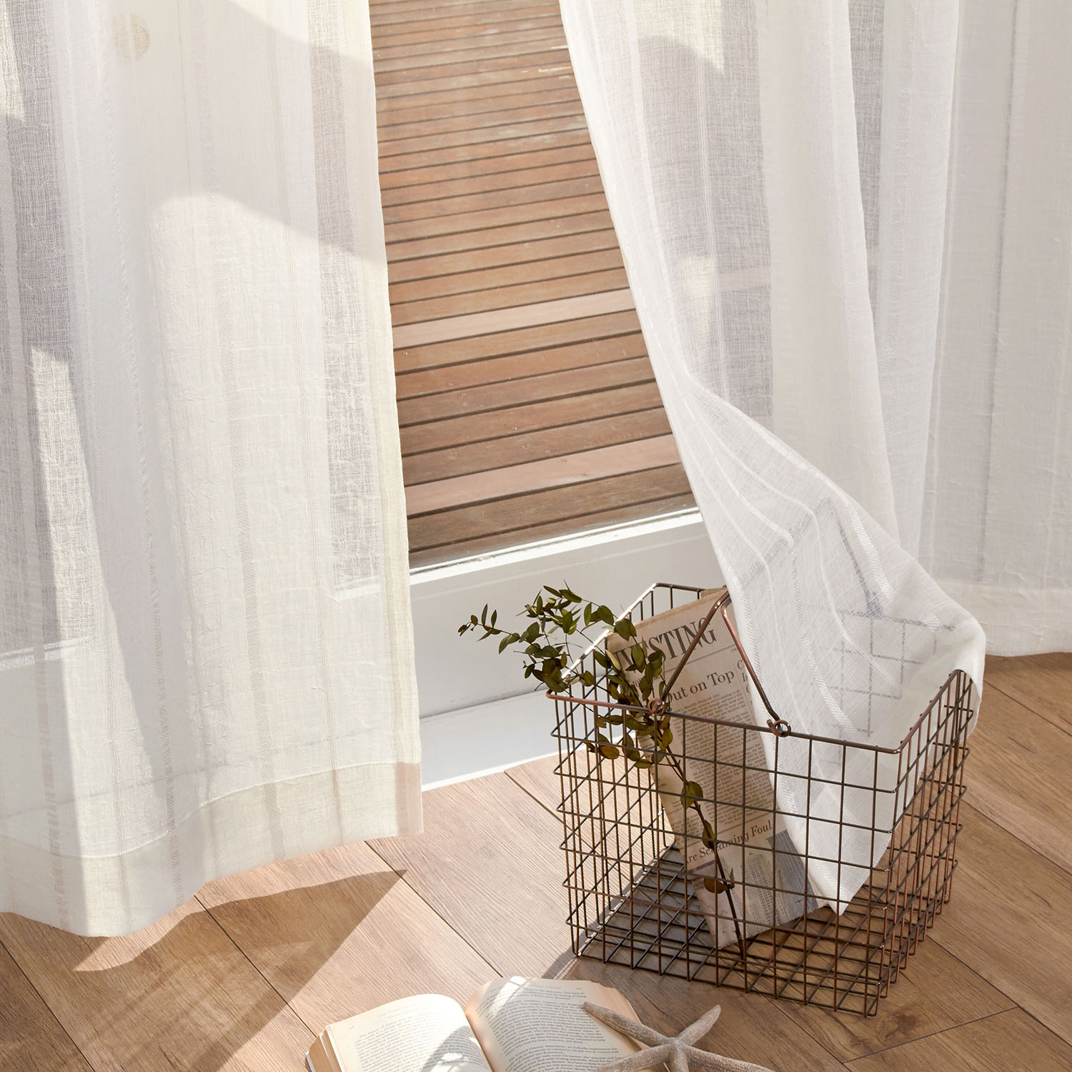 【ベルメゾン】【オーダー】 しぼの効いたトルコ製生地のボイルカーテン