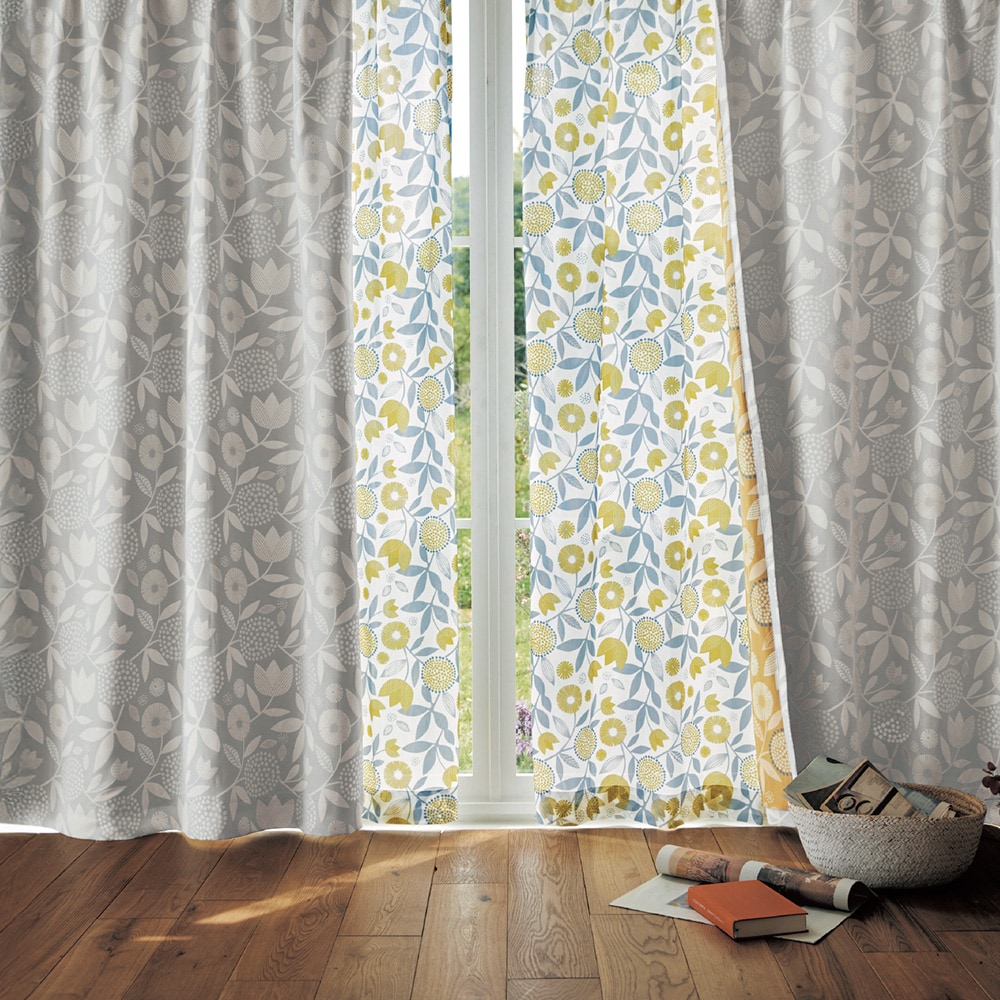 UVカット・遮熱・遮像レースカーテン ＜2枚組＞「ミニラボ」(ミニラボ