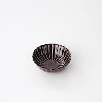 漆ブラウン／浅小鉢12cm