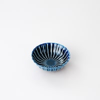 茄子紺ブルー／浅小鉢12cm