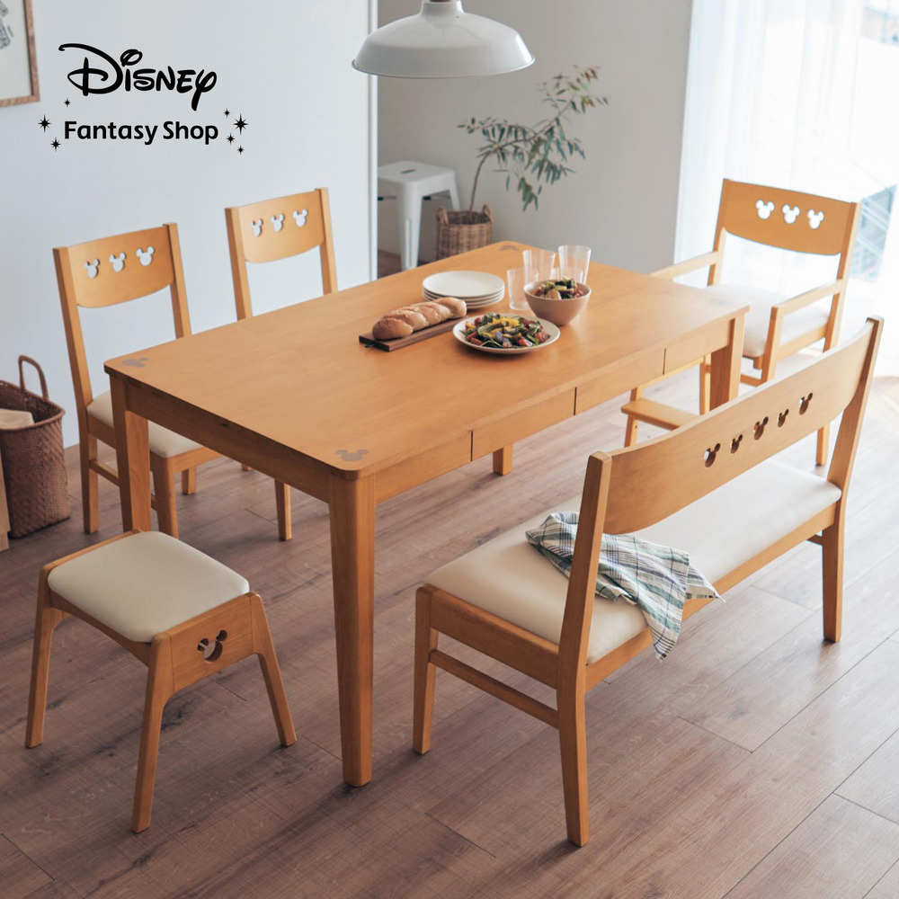 【ディズニー/Disney】引出し付きダイニングテーブル「ミッキーモチーフ」